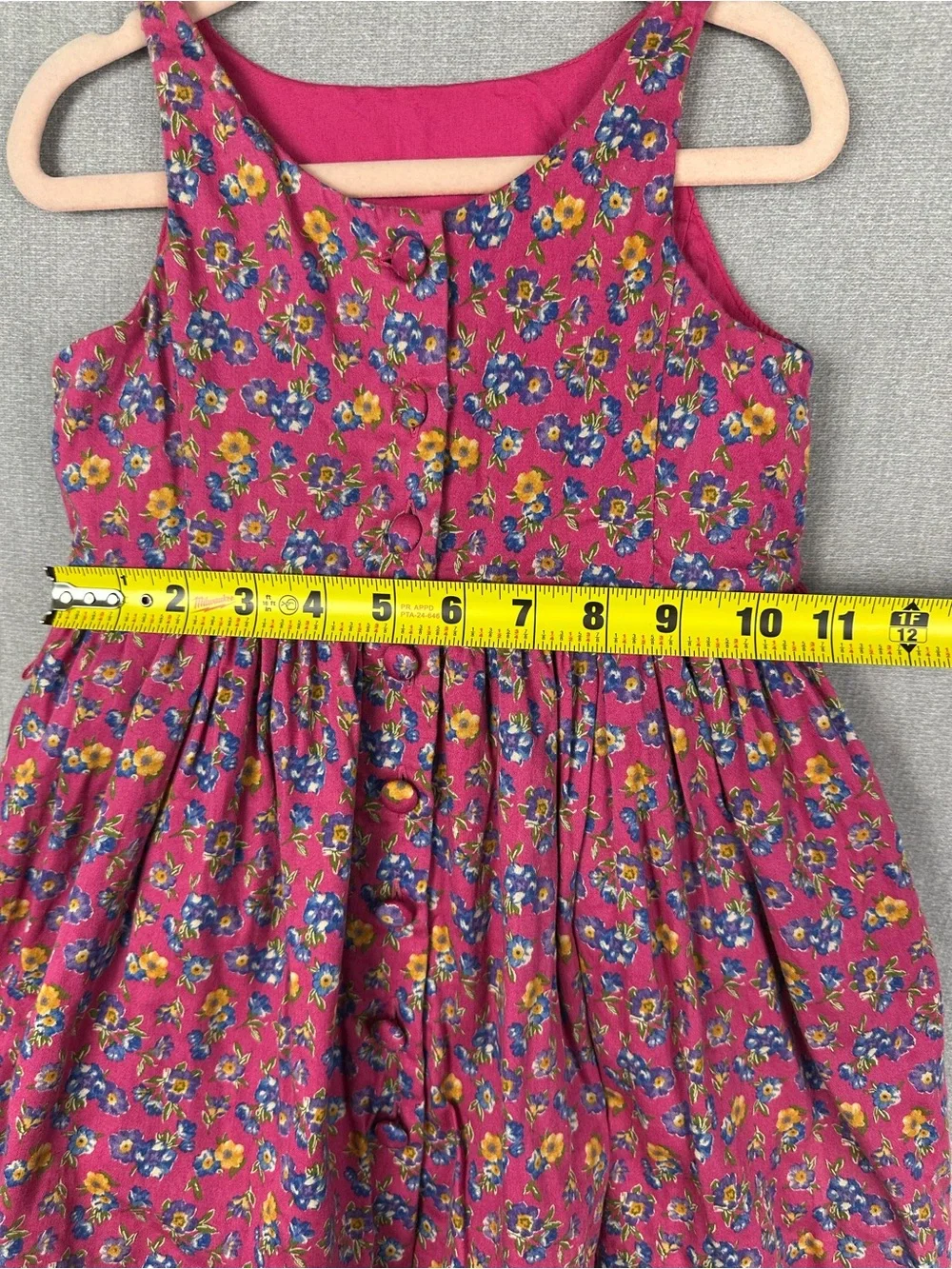 Ralph Lauren Girls Sz 3 Cotton Floral Print Sleeveless A Line Dress Pink  Multi